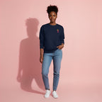 Women's Cotton Sweatshirt – Pink Floral Ribbon Edition – Pink October