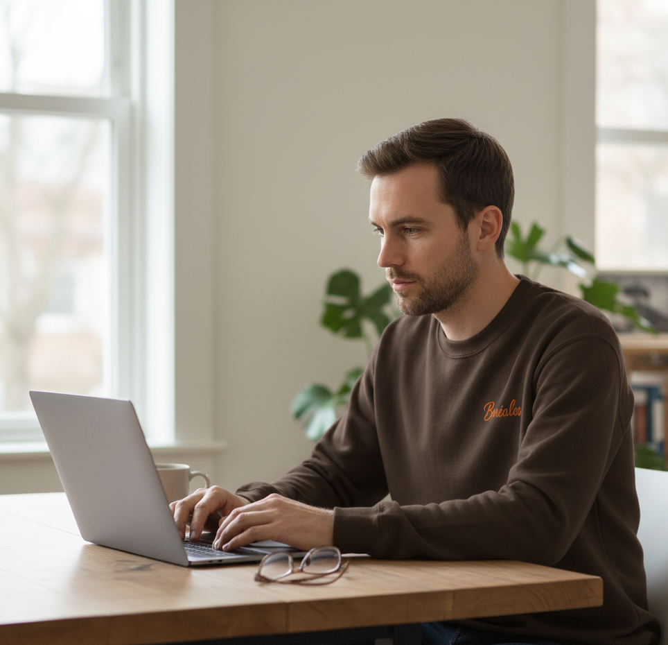 Sweat-shirt Coton Unisexe – Broderie Boréales