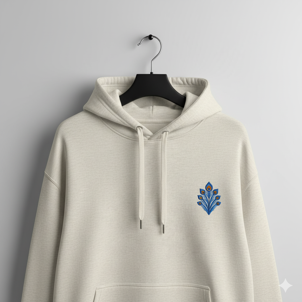 Hoodie à capuche unisexe – Broderie Edition Paon - KLYKSTORE