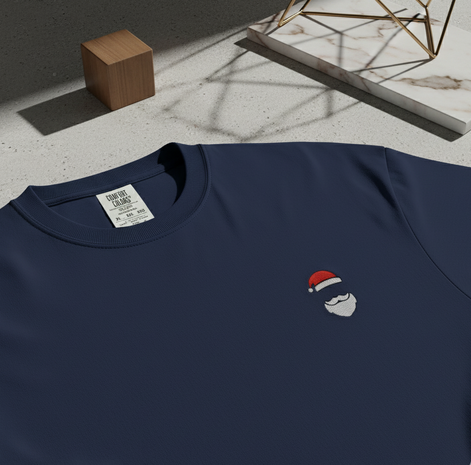 T-shirt Classic Coton épais unisexe – Broderie Edition Noël - Le Père - KLYKSTORE