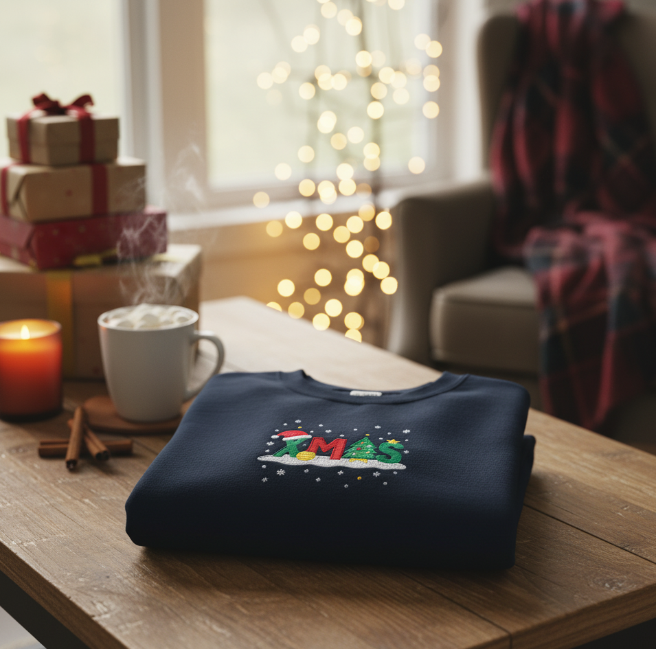 Sweat-shirt unisexe – Coupe classique - Broderie Edition Noël XMAS - KLYKSTORE